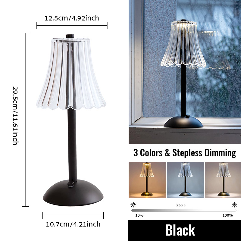 LED Tisch Lampen berühren Sensor Schreibtisch Nachtlicht USB Aufladbare Tragbare Schlafzimmer Nachtlicht Lesen Lampen Dekor Licht: Schwarz