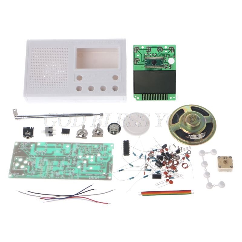 DIY LCD FM Radio Kit Electronic Educational Learning Suite Frequency Range 72-108.6MHz: White