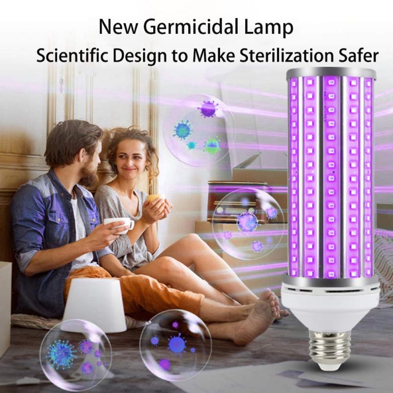 E26/E27 UV stérilisateur 60W Ultraviolet stérilisation lampe désinfection ampoule UVC LED ampoule de maïs avec télécommande 254nm ampoule