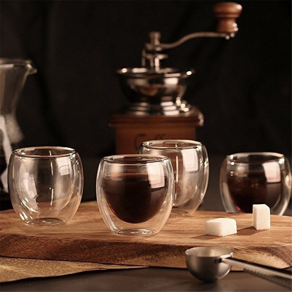 Hittebestendige dubbelwandige glazen beker bier espresso koffie kopjes set handgemaakte bierpul thee glas whisky glazen bekers drinkgerei