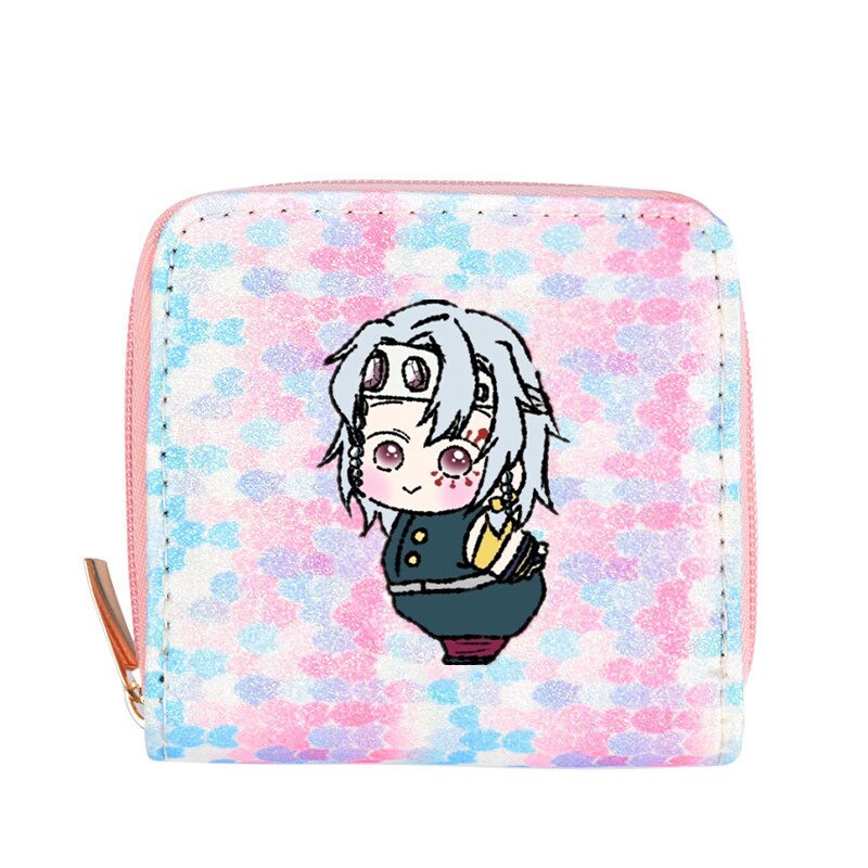 Anime Demon Slayer Gradiënt Kleur Portemonnee Rits Opbergtas Leuke Coin Key Case Opslag Kleine Tas: 7