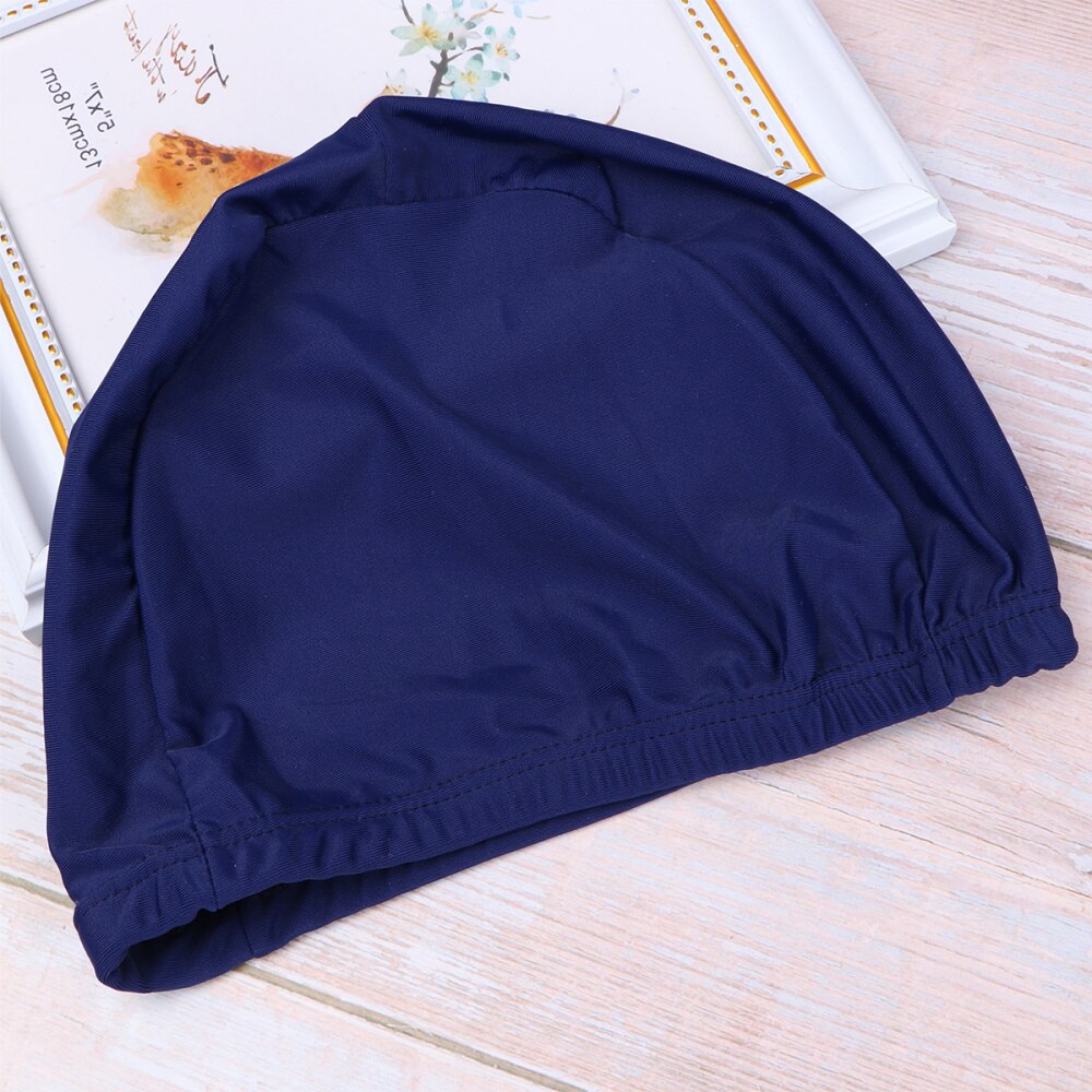 Adult Swim Cap Polyester Cloth Fabric Bathing Cap Men and Swimming Hat Caps for Water Sports (Pink)