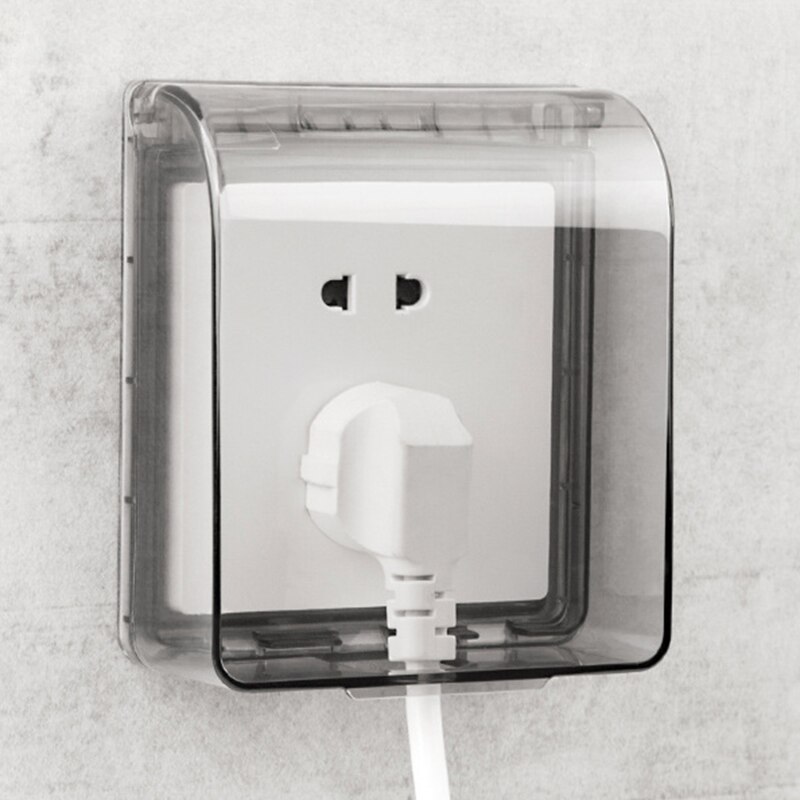 1Pcs Type Self-Adhesive Wall Socket Waterproof Box Electric Plug Cover Bathroom Wall Switch Protection Cover Socket Splash