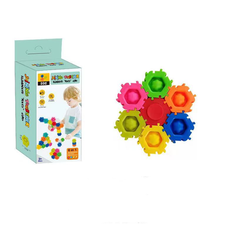 Bouwsteen Splicing Top Pop Het Stress Squeeze Siliconen Bubble Antistress Volwassenen Kinderen Eenvoudige Kuiltje Speelgoed Voor Kids: Default Title