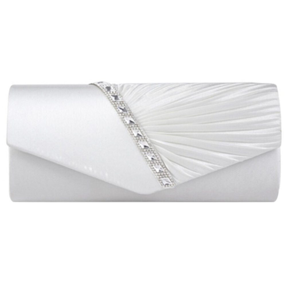 Dames diamanten ruche feest gala bruids avond envelop clutch tas