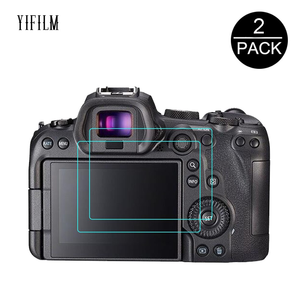 2 stk 2.5d 9h klart hærdet glas til canon eos  r6 r5 digitalkamera skærmbeskytter lcd anti-ridse vandtæt film eos  r6