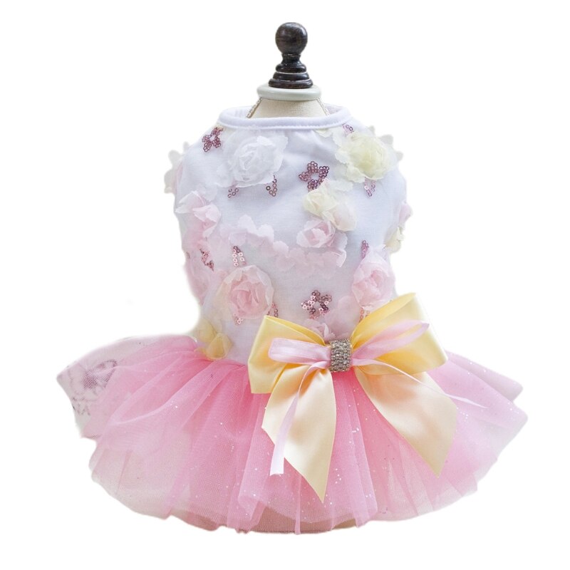 Dog Lace Princess Skirt Pet Luxury Bow Dress Tutu Dress Sweet Puppy Dog Skirt