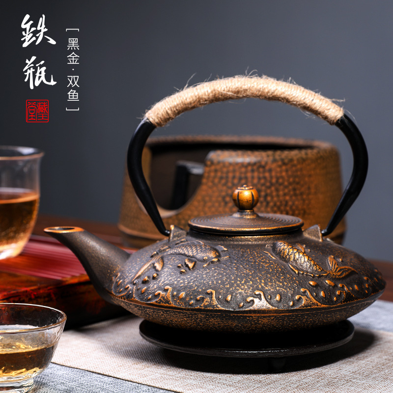 Tetera japonesa para el hogar, tetera de hierro fundido clásica hecha a mano, para el cuidado de la salud: 4