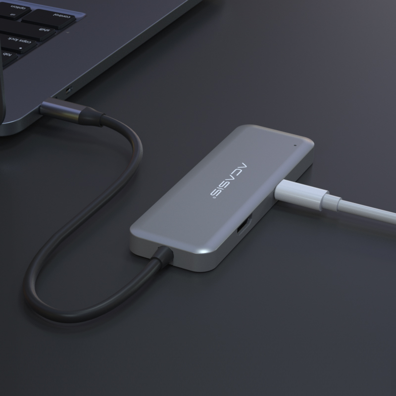 Acasis usb c hub tipo c para hdmi-compatível 4k usb 3.0 sd tf leitor de cartão com pd de carregamento para macbook pro usb 3.0 hub