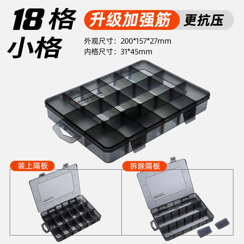 Chest Portable Tool Box Electrician Repair Storage Plastic Tools Box Caja Herramientas Screw Organizer EA60GX: 18 grid Small