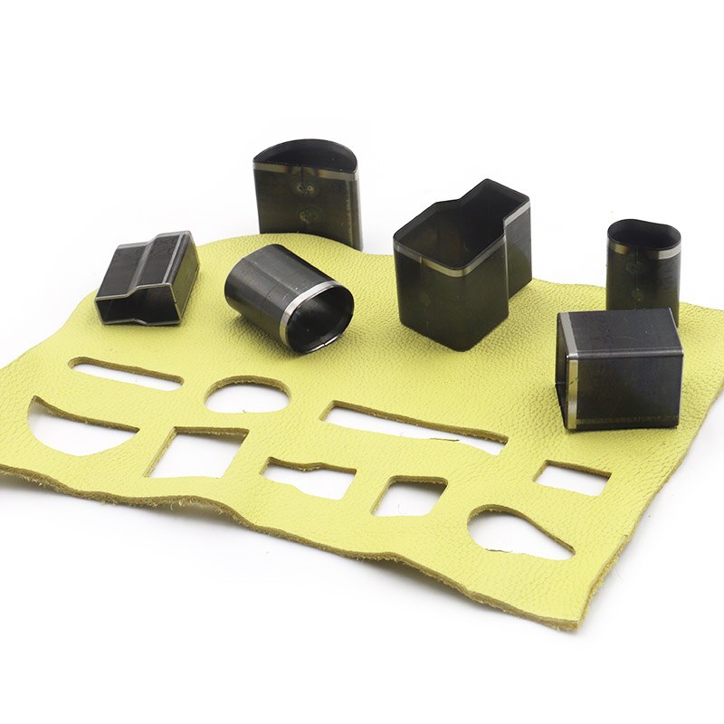 Multiple DIY Leather Hole Puncher Metal Hollow Hole Cutter Leather Punching with Hammer Sets DIY Handmade Leather Craft Tool Set