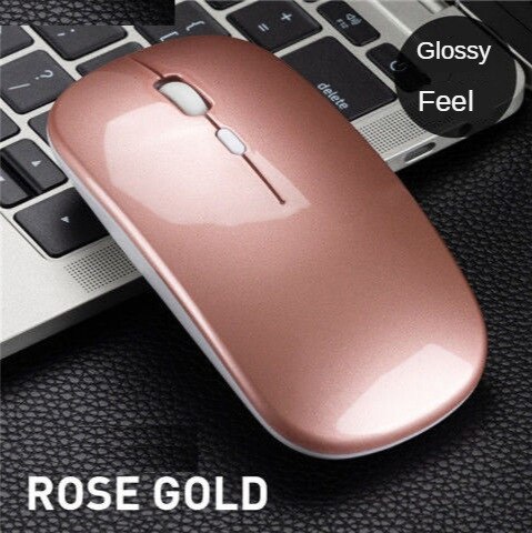 [Mobile Phone Can Use] Charging Wireless Mouse Mute Desktop Laptop Computer General Office Bluetooth Wireless Mouse: Charging Version  Silent Button    Rose