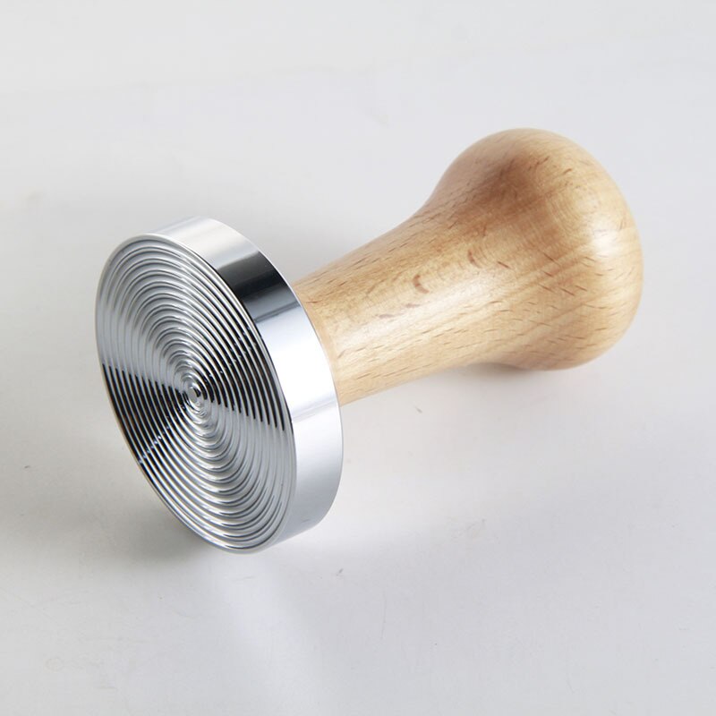 Stainless Steel Coffee Powder Press Wooden Handle Powder Press Thread Cloth Powder Coffee Machine Powder Hammer