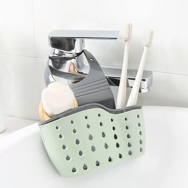 Kitchen Tools Utensils Double Pocket Storage Hanging Basket Drainer Home Bathroom Kitchen Sink Rack Holder Kitchen Gadgets Goods