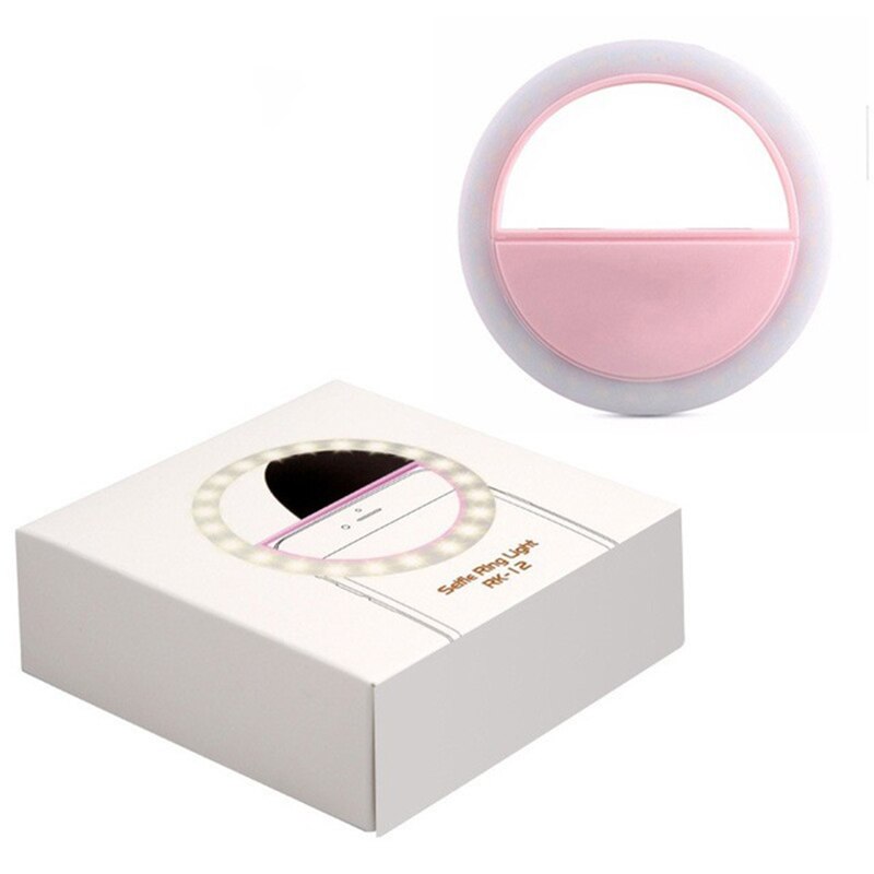 Mobiele Telefoon Led Selfie Ring Licht Draagbare Cirkel Fotografie Clip Licht Schoonheid Vullen Lamp Voor Mobiele Telefoon Oplaadbare Camera