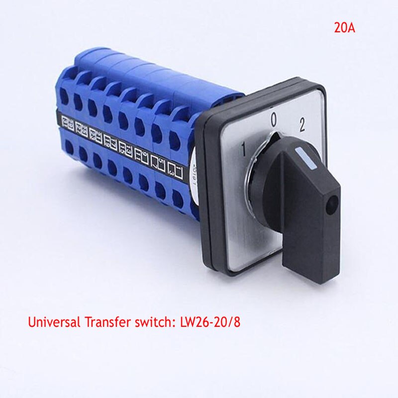 LW26-20/8 Drie-Speed Acht-Sectie Universele Transfer Switch Acht-Draad Twee Groep Dual-power Switching Signaal Circuit Motor