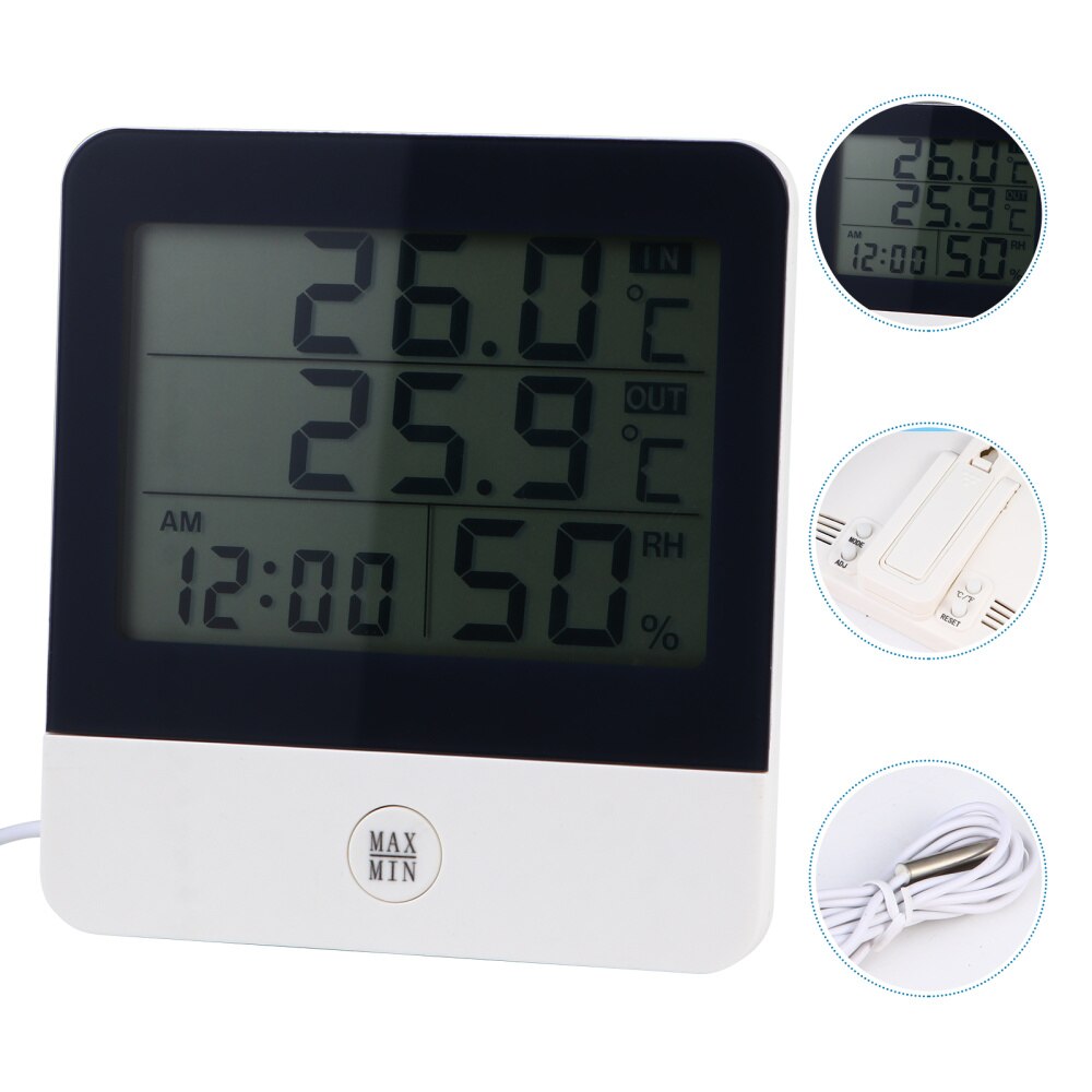 1pc Humidity Monitor Compact Aquarium Thermometer Temperature Humidity Meter LCD Digital Hygrometer for Office