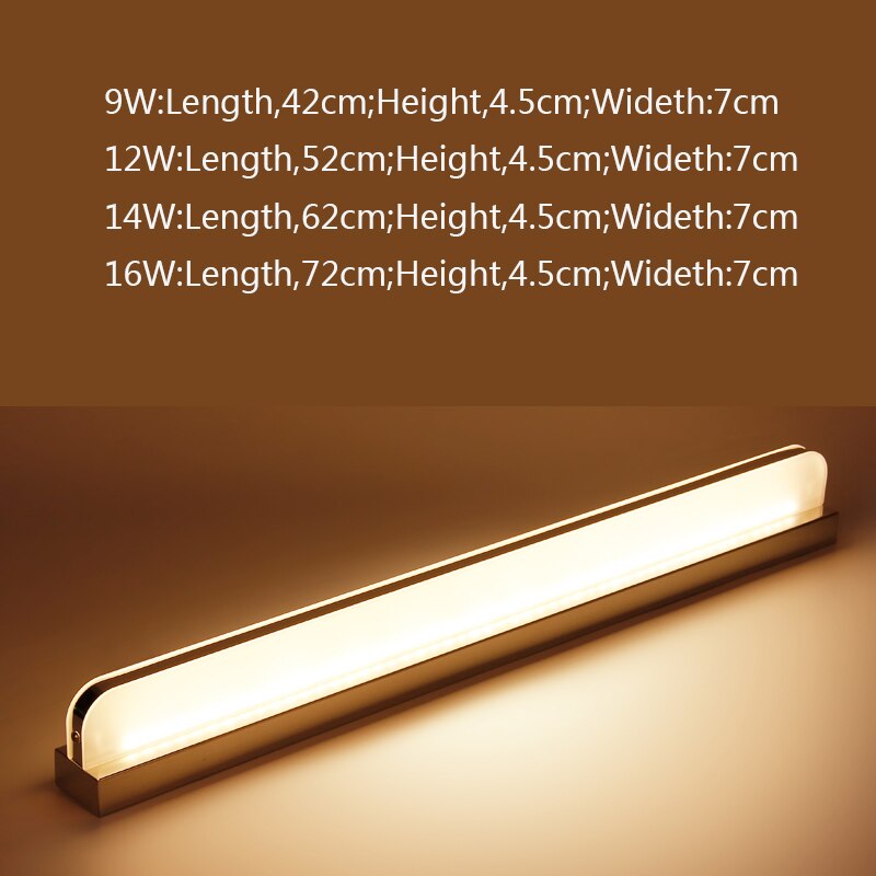 Speillys led vegglys baderomsskap lys sminke speil lys vanntett led servantlys vegglampe for speil