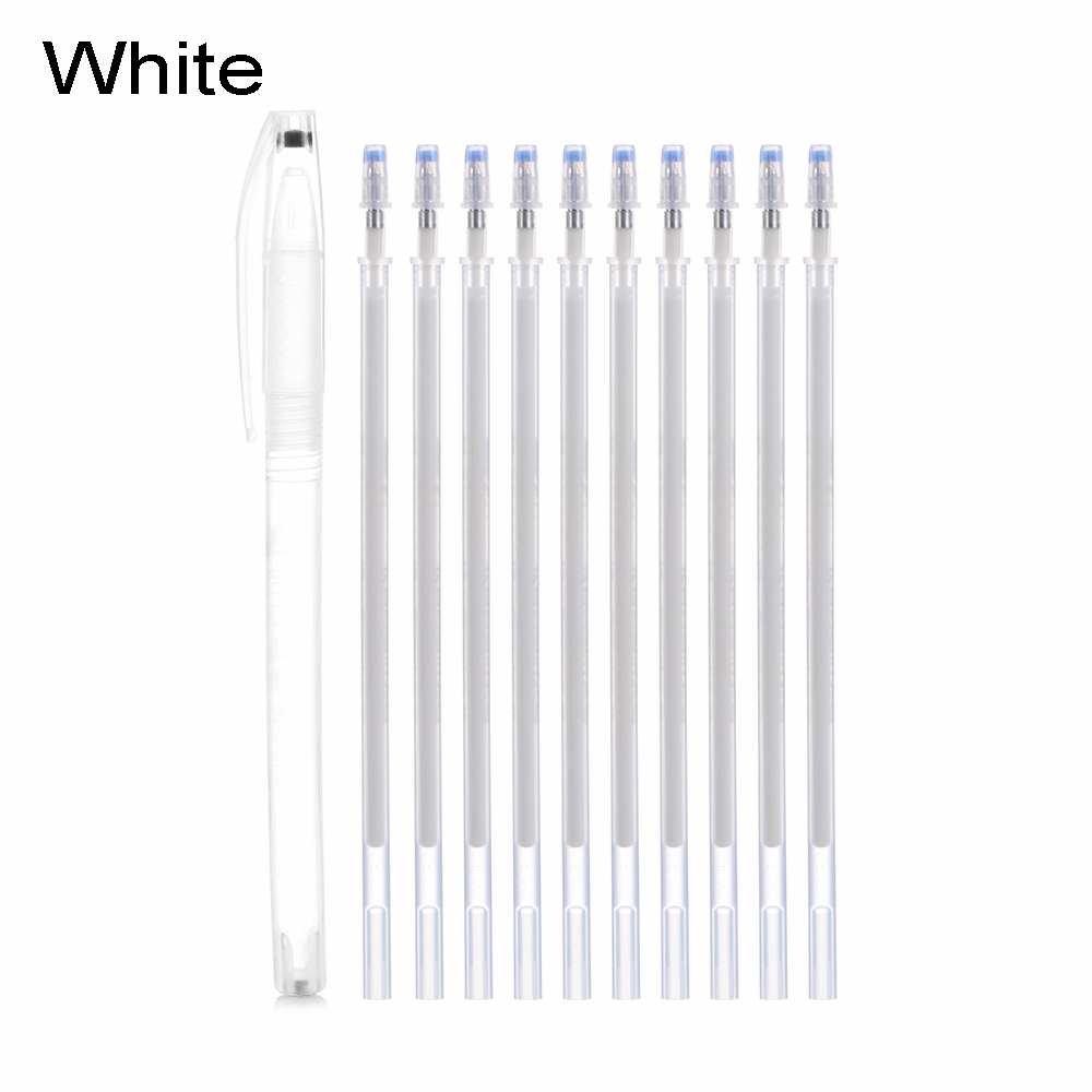 1Set Heat Fade Out Fabric Markers Located Pencil High Temperature Disappear Marker Pens Sewing Drawing Lines Copybook Practice: White