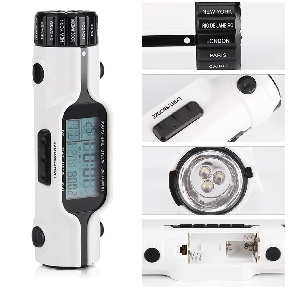 Multifunctionele Lcd-scherm Digitale Zaklamp Klok Kalender Temperatuur Meter Digitale Klok Tafel Klok Digitale Klok Horloge