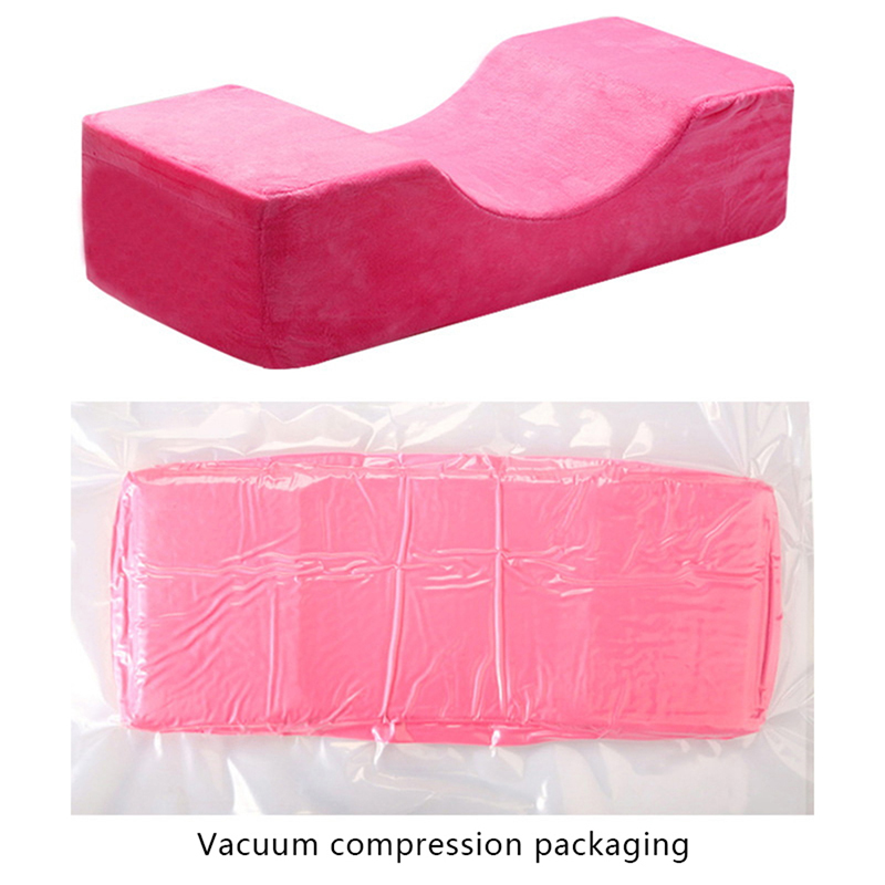 Almohada de espuma viscoelástica para el cuello, cojín suave para Injerto de pestañas, extensión de pestañas con bolsillo, salón de maquillaje: Plata