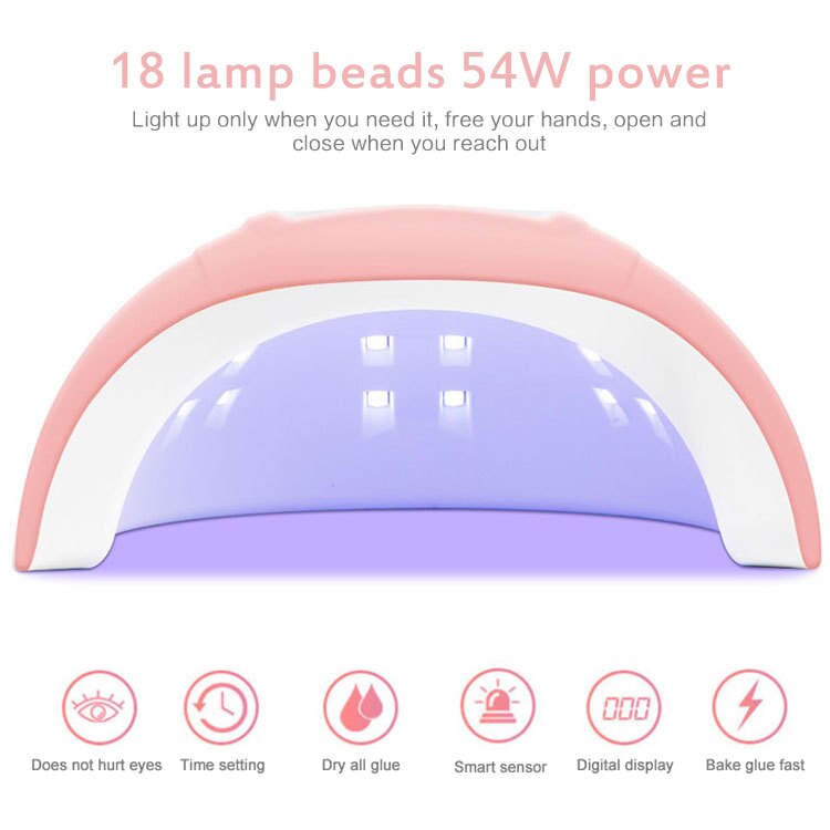 54W Led Uv Nagel Lamp Gel Lak Droger Uv Lamp Droger Gel Nagellak Draagbare Micro Usb nail Lamp Droger Nail Art Tool