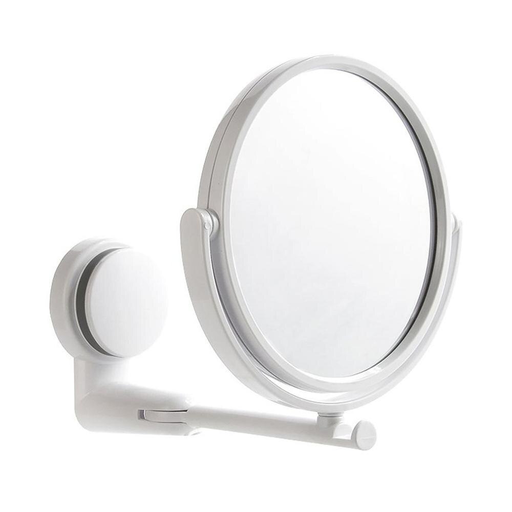 Dormitory Wall-mounted Vanity Mirror Foldable Rotating Single Mirror Home Bathroom Free Punching HD Round Vanity Mirror