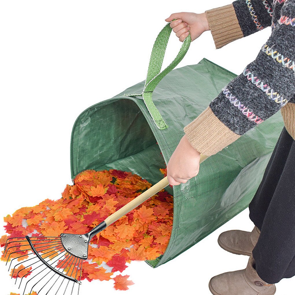 Garbage Storage Trash Bag Portable Collapsible Pop-Up Garden Leaf Trash Can Flowers And For Garden Camping Grass Collection Bin