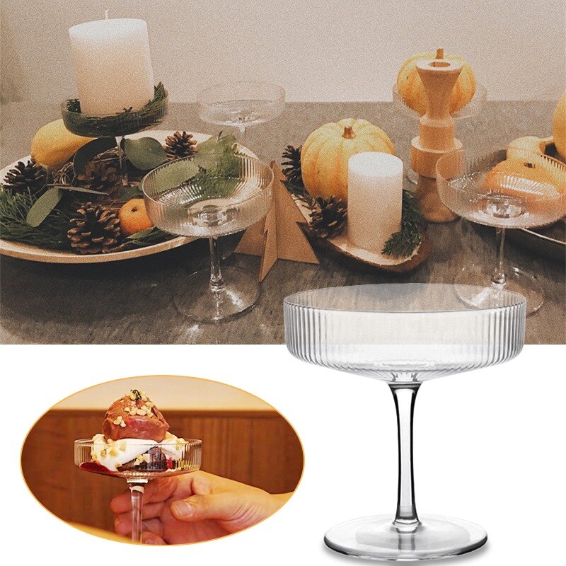 Kristal Glas Cocktail Wijn Cup Ondiepe Mond Ijs Yoghurt Beker Pudding Dessert Container Thuis Bars Partijen Champagne Cups