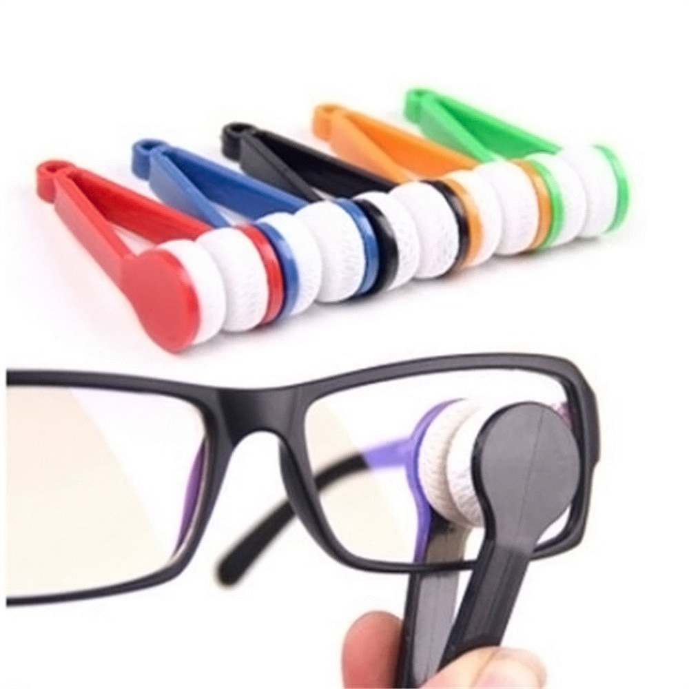 1PC 5Color Mini Microfiber Two-side Sunglasses Brush Eyeglass Cleaner Brush Spectacles Rub Cleaner Glasses Clean Tool Brush