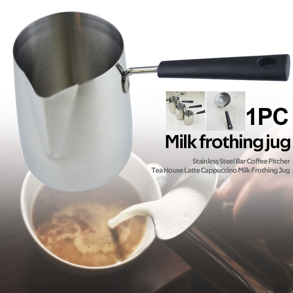 Latte Cappuccino Welding Coffee Pitcher Bar Accessories Barista Tools Home Stainless Steel Restaurant Milk Frothing Jug Brushed: 350ml