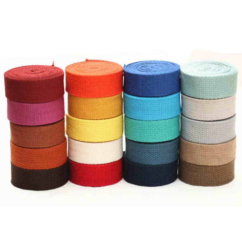 20mm Canvas Webbing 45 YardsLength Heavy Canvas Webbing Strap Belting Bag Strap Tape For DIY Bag Luggage Colorful