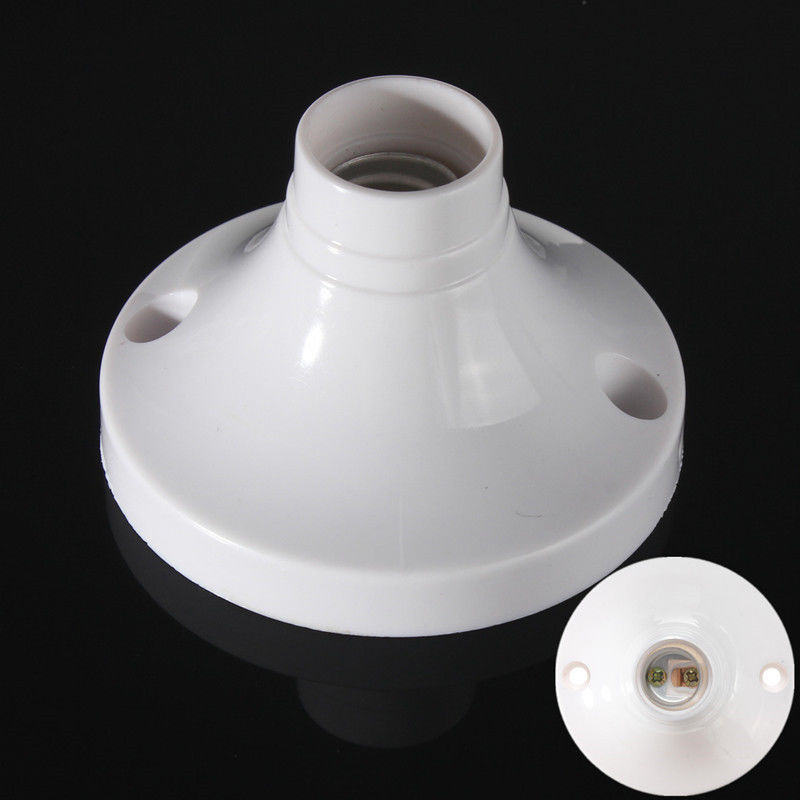2pcs E14 Edison Screw Socket Round Plastic Base Screw Light Bulb Lamp Holder White For Home Lighting Accessories