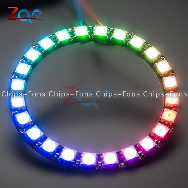 WS2812B Module Strip 24 Bits 24 X WS2812 5050 RGB LED Ring Lamp Light with Integrated Drivers RGB 24 For Arduino