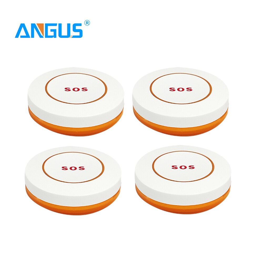 Angus trådløs sos-knap til nødsituationer smart call for help sikkerhed panik nødknap med 433 mhz hjem alarmsystem: 4 stk