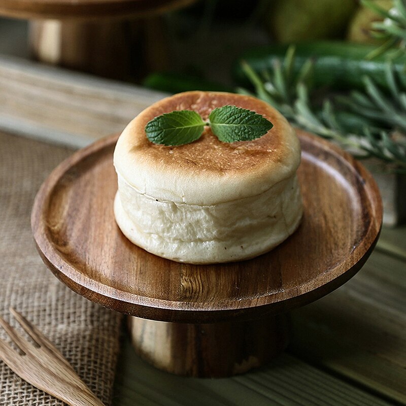 Elevated Wooden Cake Tray Food Tray Multi-Purpose Ecological Wood Dessert/Fruit Tray Home Decoration