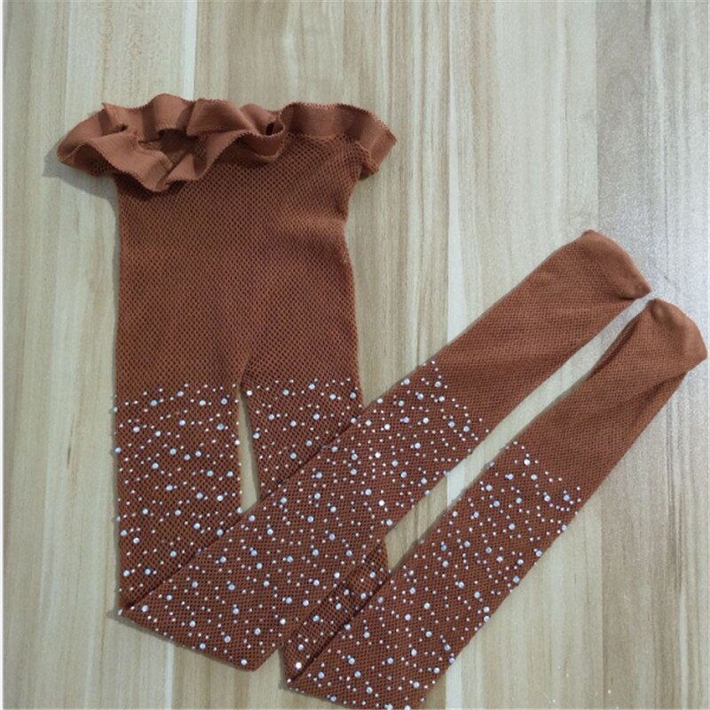 Småbarn barn flickor barn mesh nät nät strumpbyxor diamant strumpbyxor strass shine casual strumpor