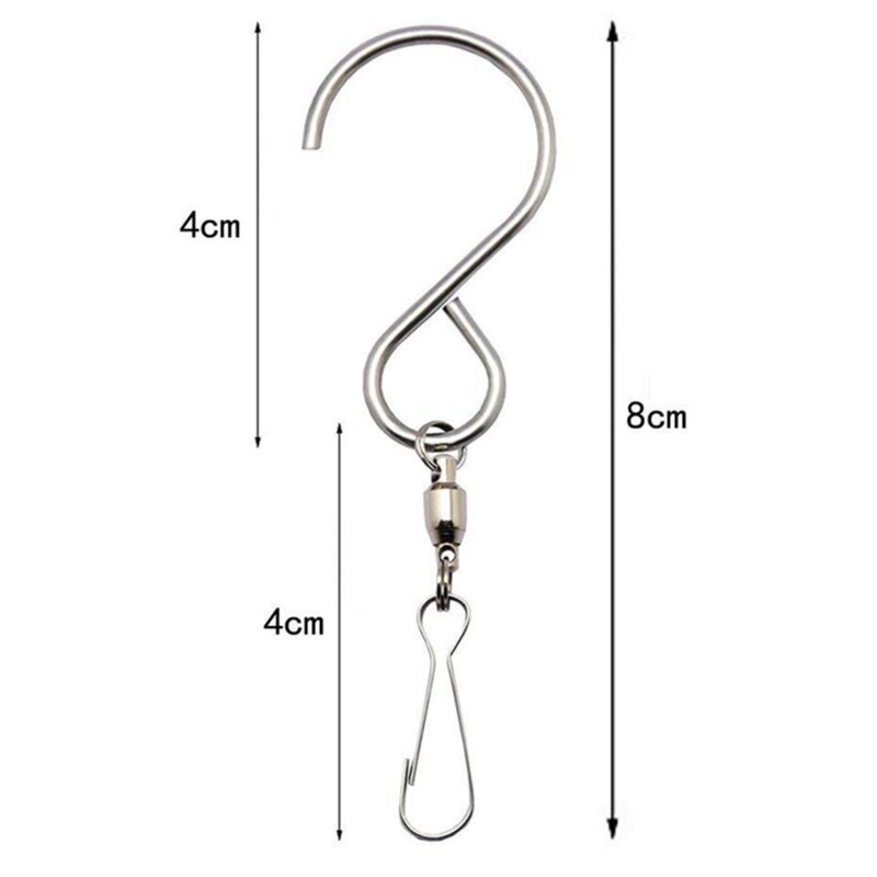 Rvs Swivel Haken S Haken Glad Spinning Opknoping Haken Windgong Haken Clips