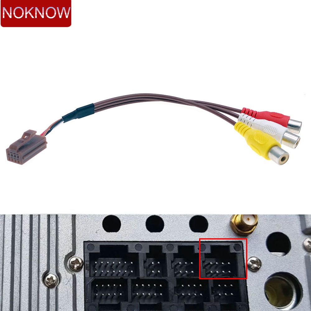 Adaptateur de câble de sortie RCA pour voiture, connecteur de câblage, audio SFP, AUX, entrée AV, accessoires radio Android, universel, 8 broches