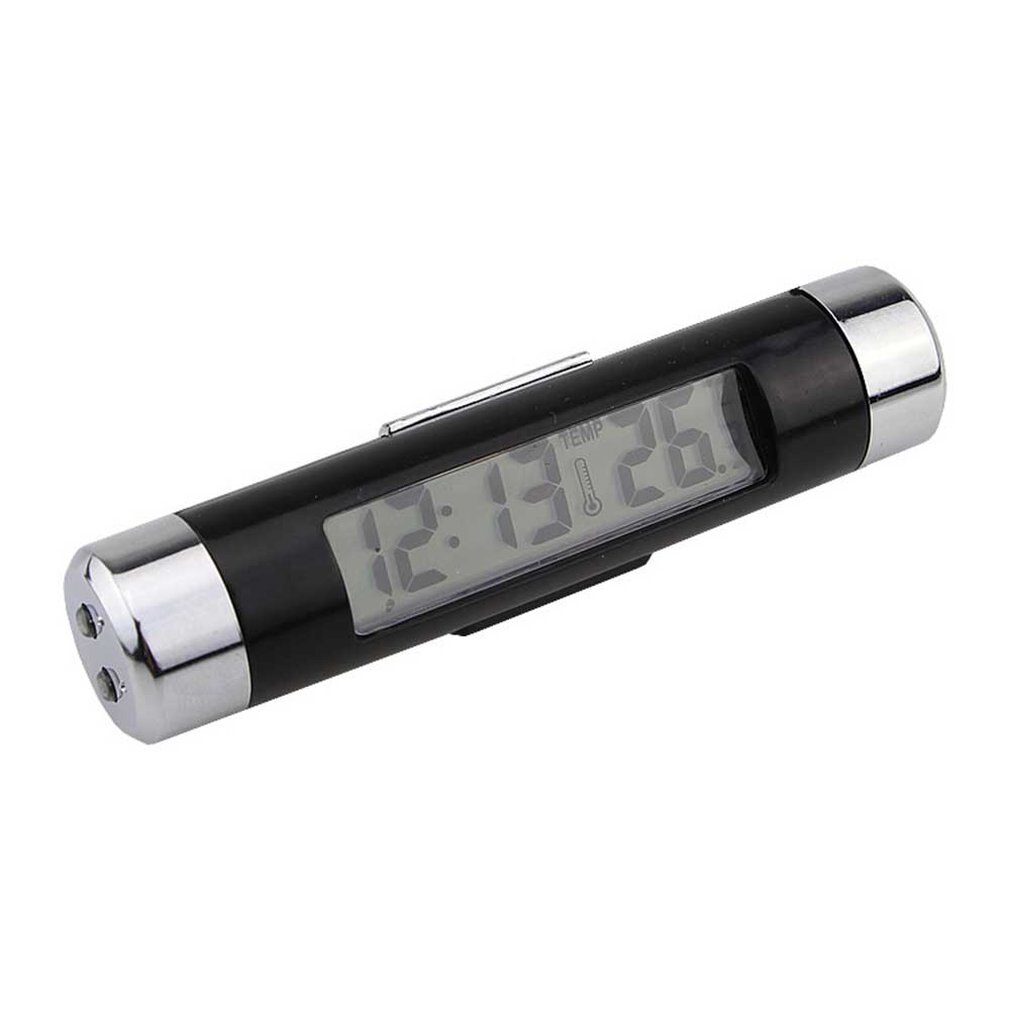 Thermomètre de voiture horloge lumineuse voiture avec sortie d'air horloge électronique horloge deux en un rétro-éclairage Led affichage numérique
