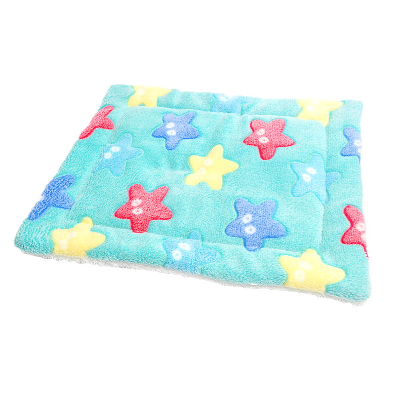 Estera para dormir para hámster, cama de conejo, cama para gato, manta gruesa de pelo suave, manta lavable para el hogar, manta con patrón cálido, suministros para mascotas
