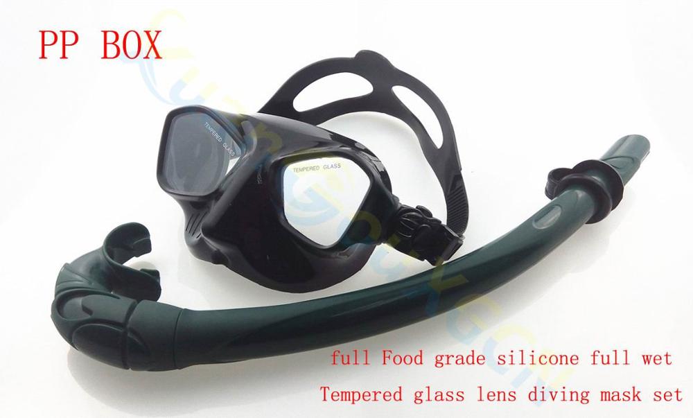 alien adult scuba Diving equipment set silicone full dry Snorkel +diving mask +PP box swimming Goggles glasses Breathing Tube: DivingMasksSetBlack