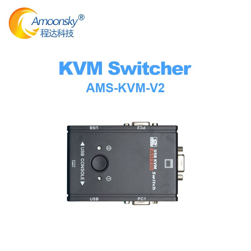 KVM-V2 Usb Kvm Switch Switcher 2 Poort Vga Svga Switch Box Usb 2.0 Muis Toetsenbord 1920*1440 Schakelaar