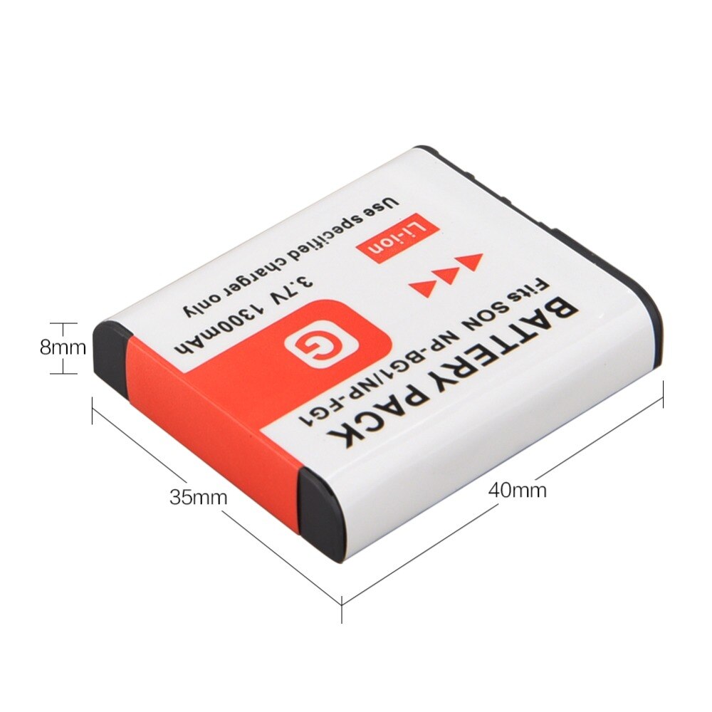 2x1300 mAh NP-BG1 NP BG1 NPBG1 Batterij + USB Lader voor Sony DSC-H3 DSC-H7 DSC-H9 DSC-H10 DSC-H20 DSC-H50 DSC-H55 DSC-H70