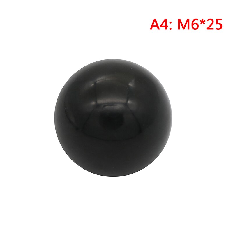 M4/m5/m6/m8/m10/m12 gevind sort plast fastspænding kobberkerneknap kugleformet hoved fastspændingsmøtrik knap 1 stk: A4