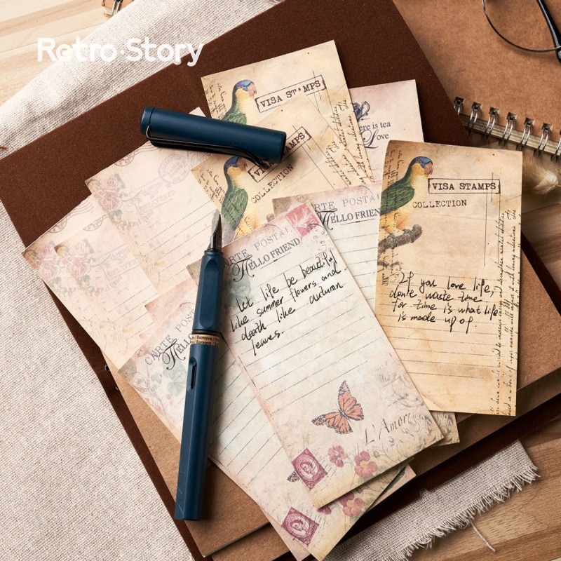 Vintage 30 pagina papegaai postkantoor/paddestoel notepad opmerking boek schoolbenodigdheden bookmarks papelaria bericht draagbare planner