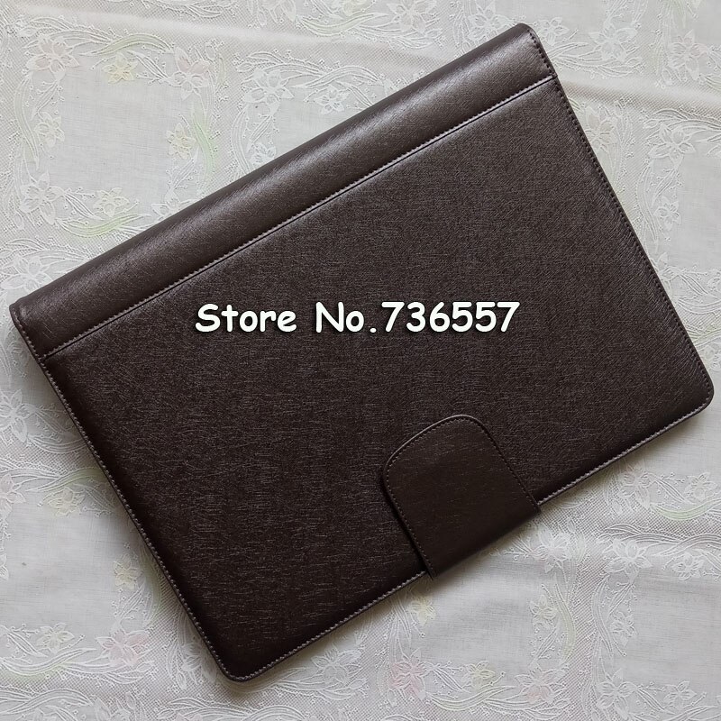leather folder Padfolio multifunction organizer planner notebook ring binder A4 file folder with calculator office supply
