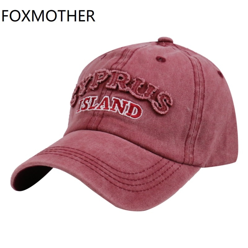Revemor utendørs unisex sport bein gorras kypros øy bokstav pappa hattemaker vasket denim baseball caps til menn kvinner casquette