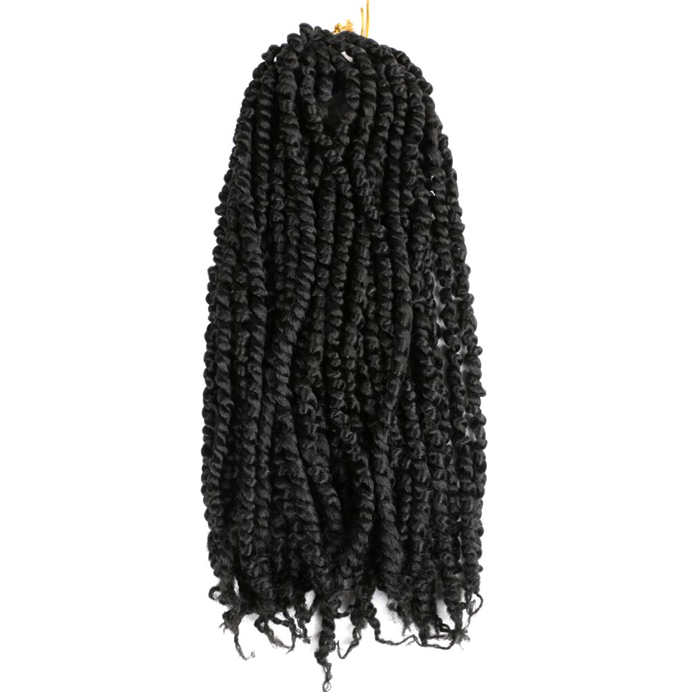 Passion Twist Hair Crochet Braids Ombre Pre looped Fluffy Twists Braiding Synthetic Crotchet Braids Hair Extensions: 1B