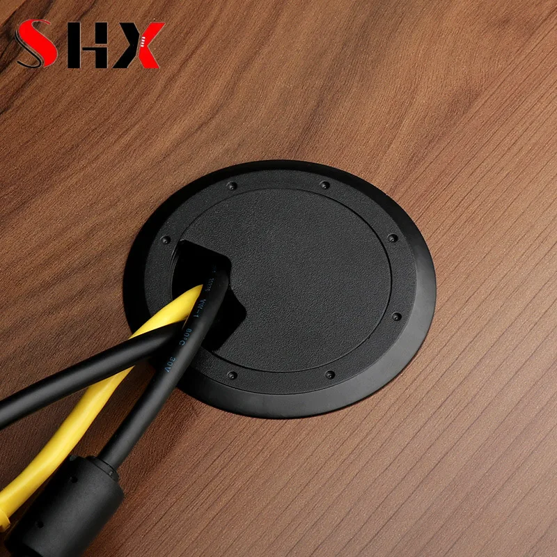 10pcs 35mm 50mm 53mm 60mm 80mm Desk Table Plastic Cable Hole Cover PC Computer Desk Round Wire Tidy Grommet Cable Organizer